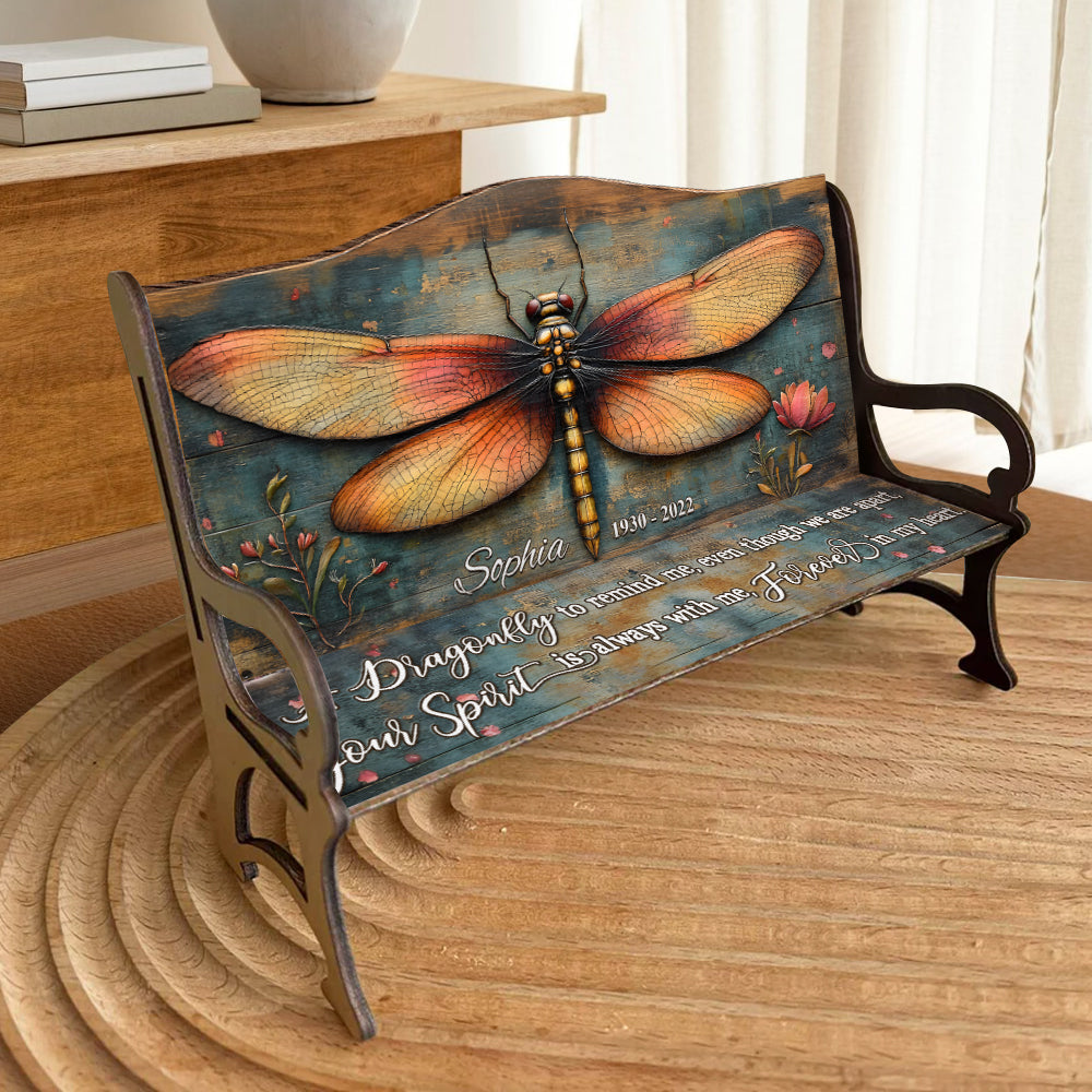 A Dragonfly To Remind Me Of You - Personalized Memorial Wooden Bench