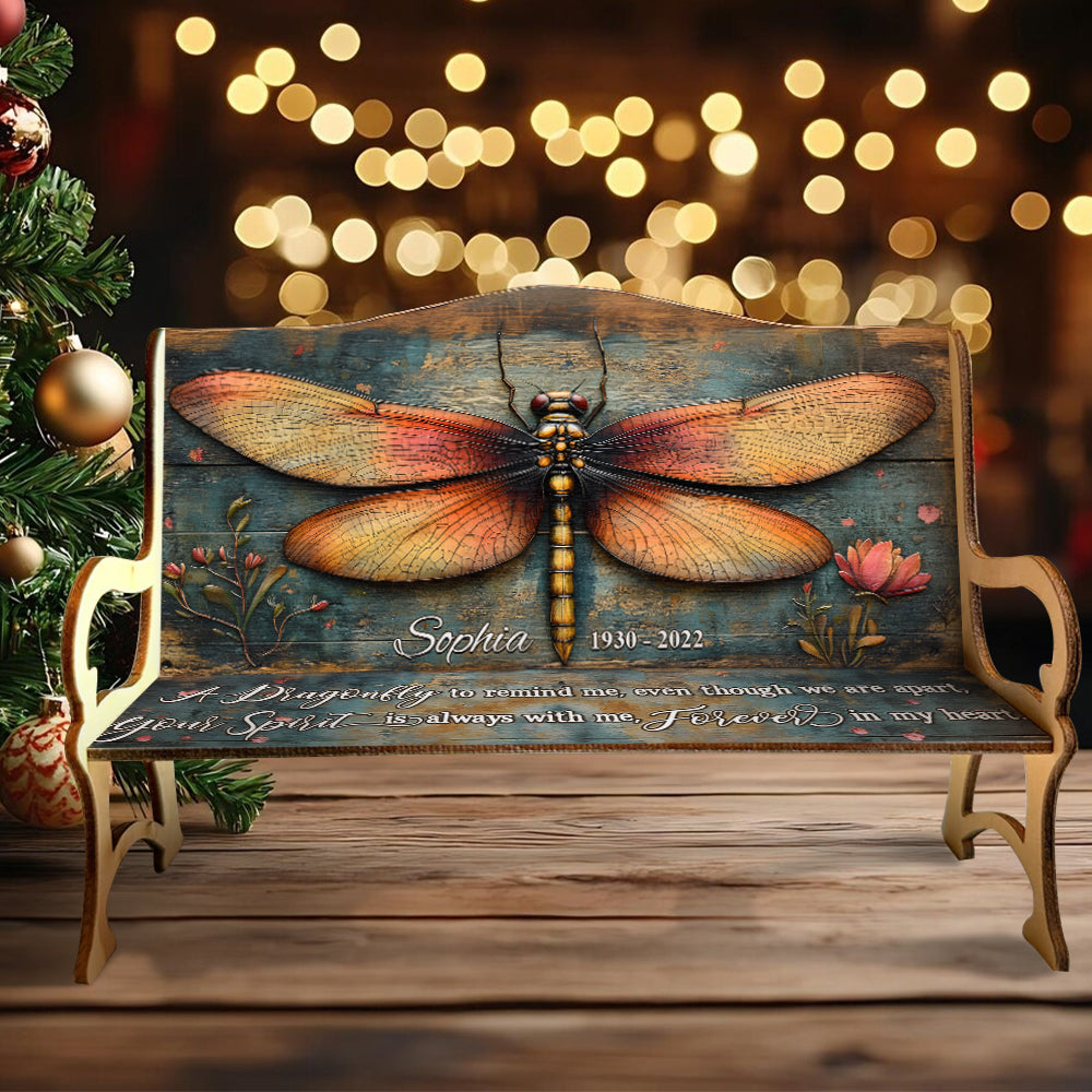 A Dragonfly To Remind Me Of You - Personalized Memorial Wooden Bench