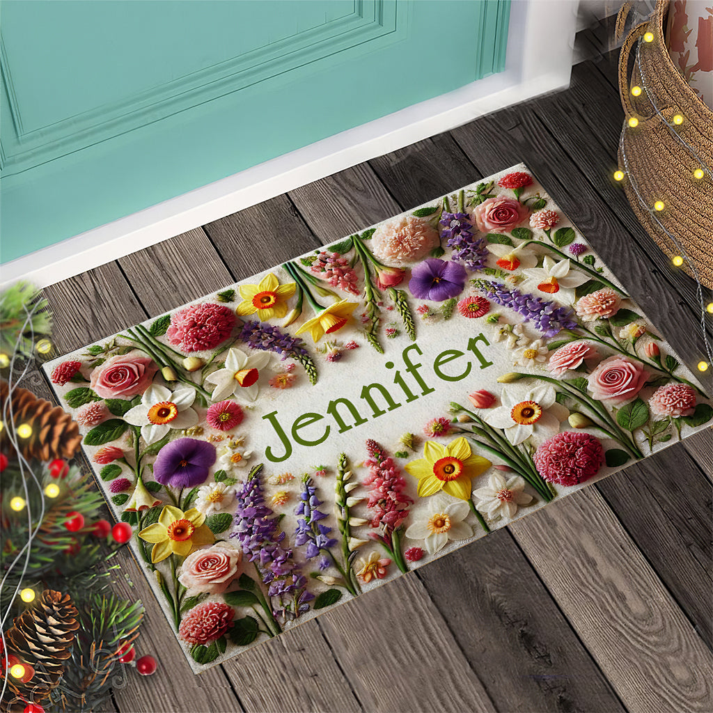 Beautiful Flowers - Personalized Gardening Doormat