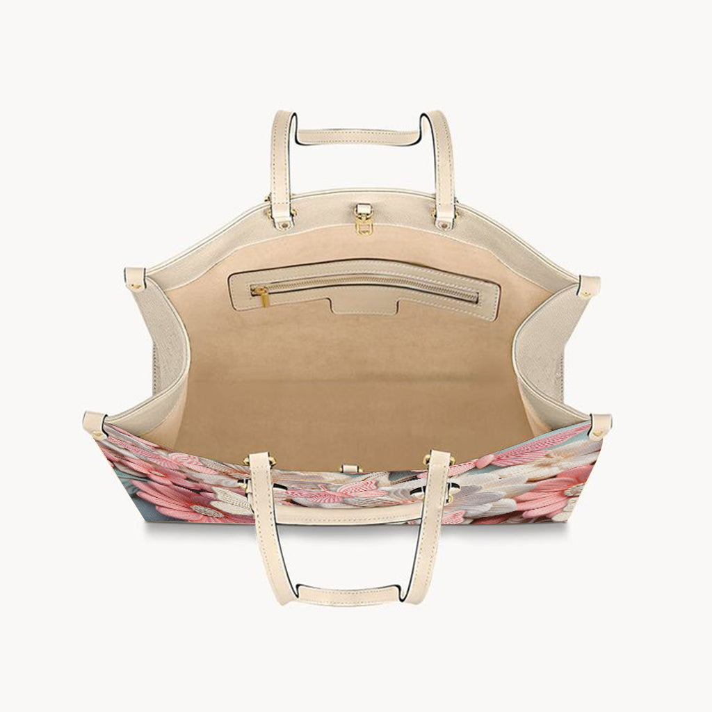 Papillons et fleurs - Sac à main en cuir personnalisé avec papillon