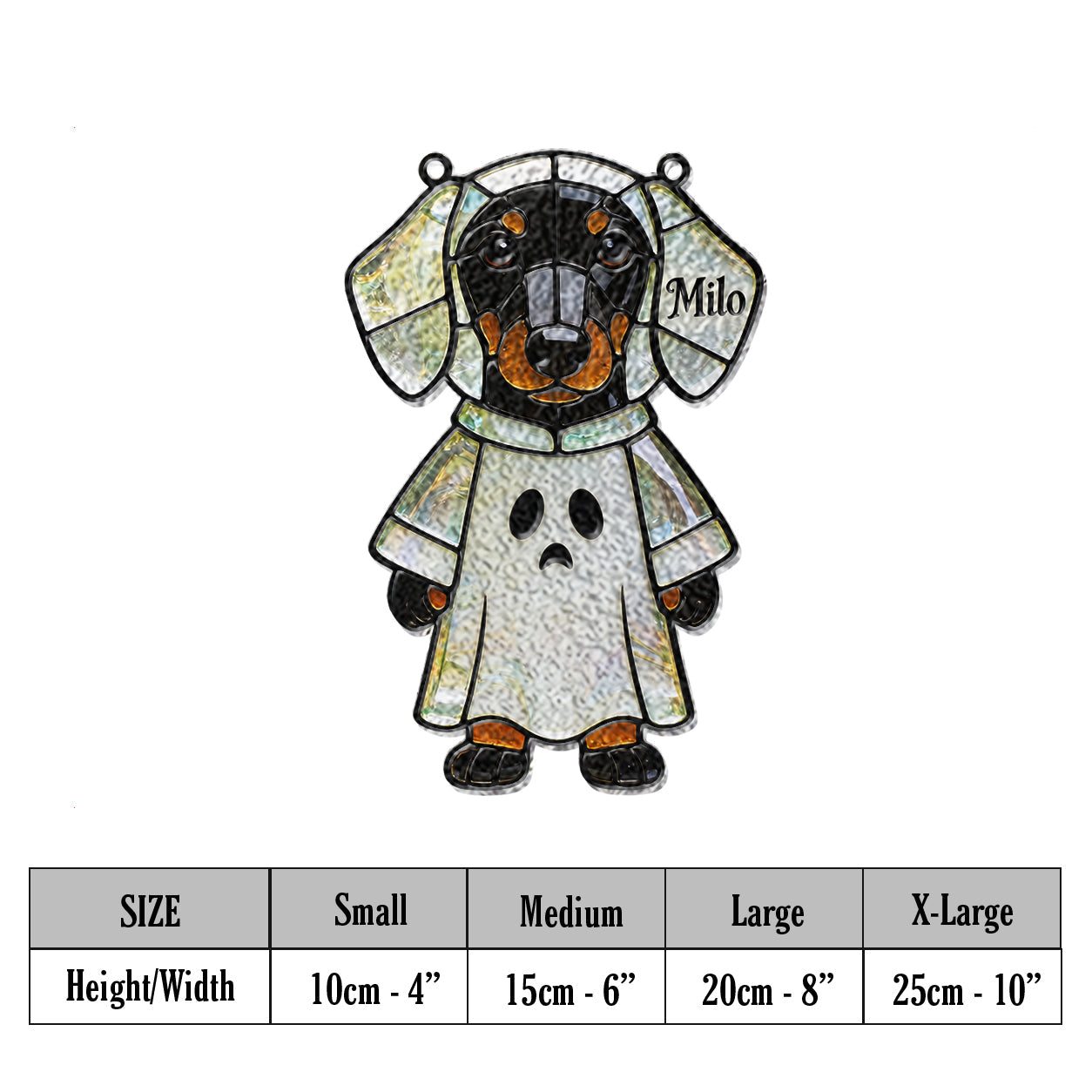 Pet Halloween - Personalized Dachshund Long Hair 3D Printed Glass Suncatcher