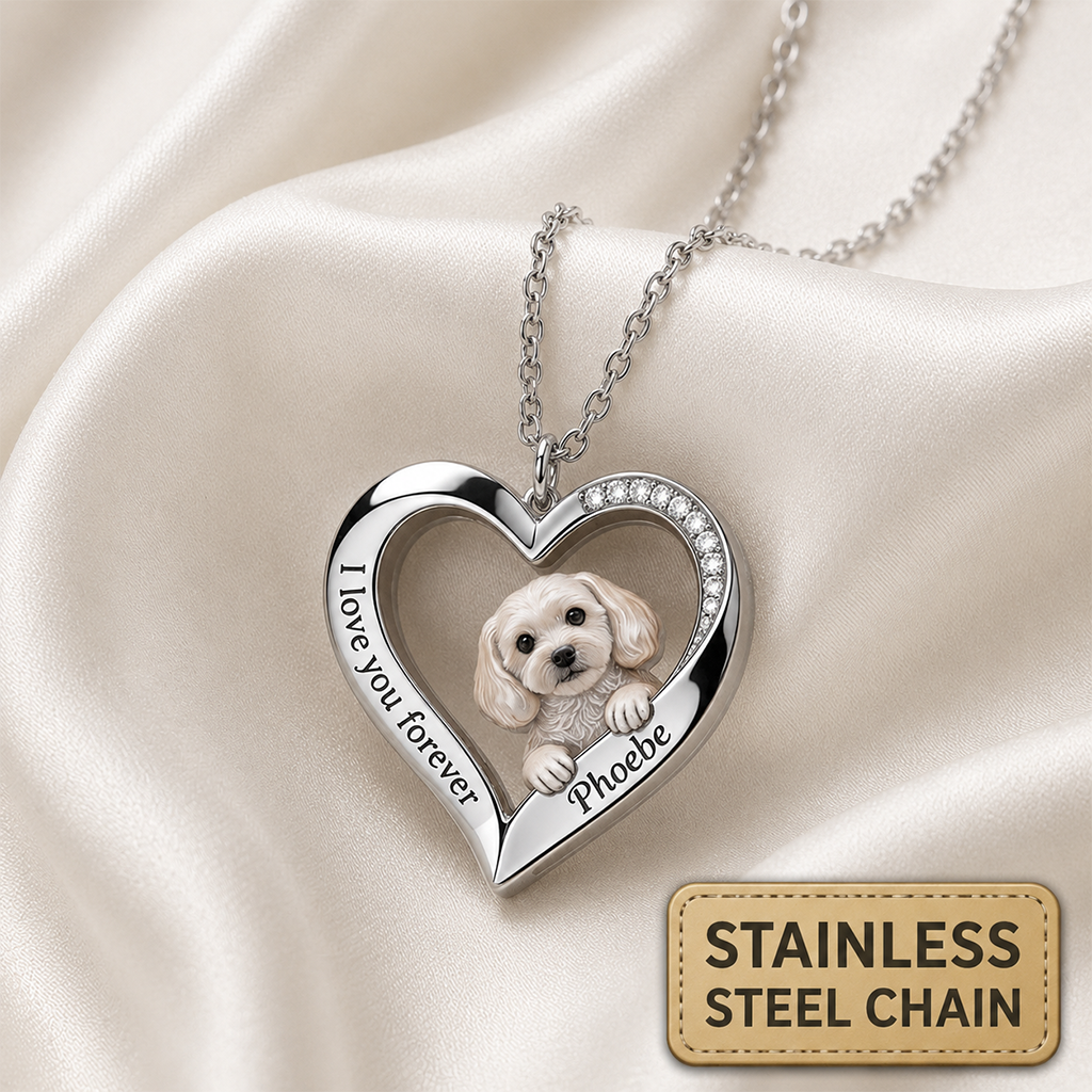 Pendentif Métallique Personnalisé en Forme de Chihuahua - Photo Personnalisée