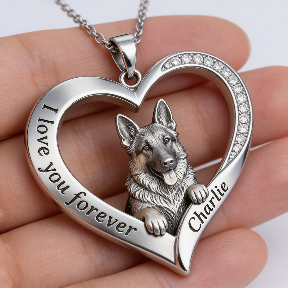 Personnalisé à partir de n'importe quelle photo - Pendentif en métal en forme de Berger Allemand