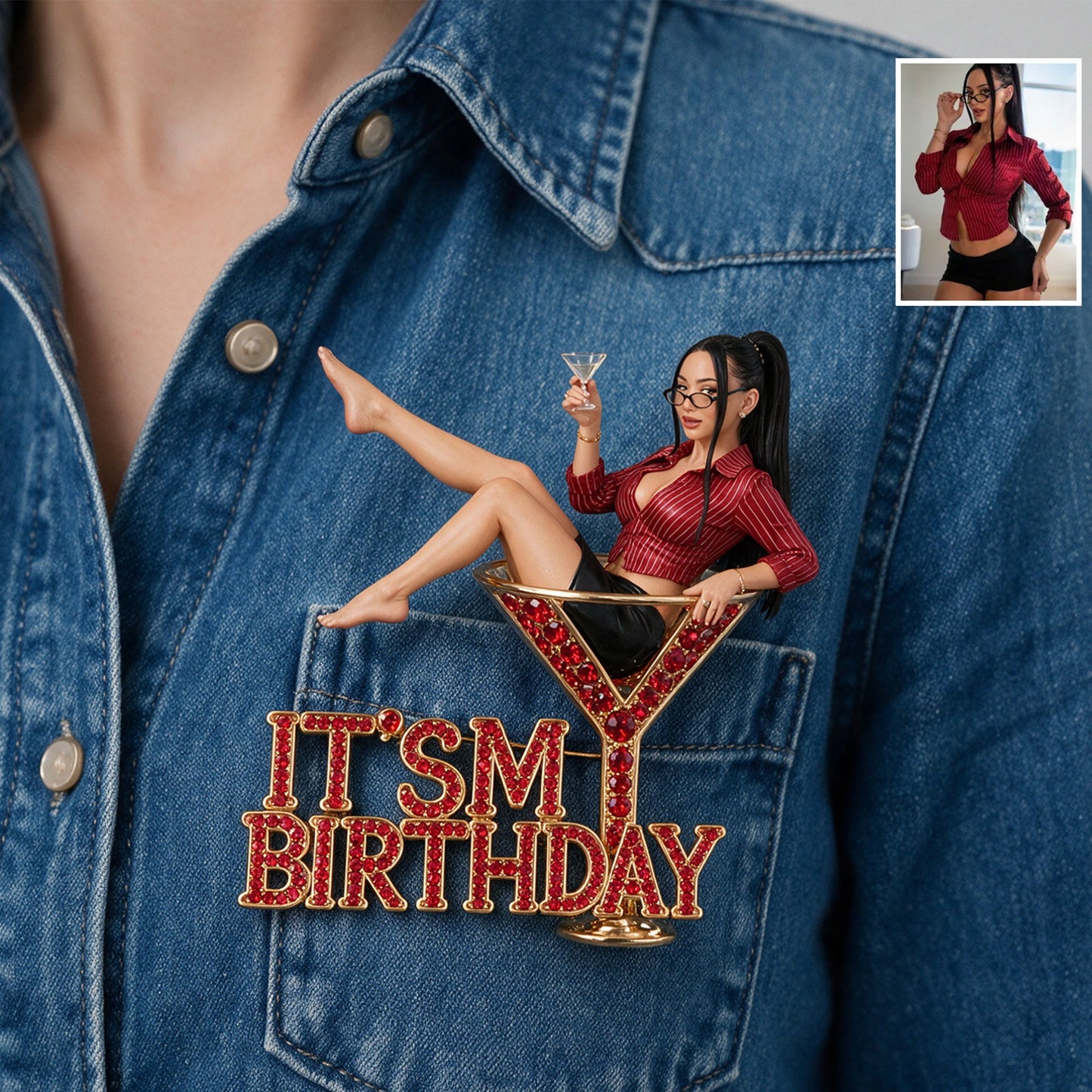 It's My Birthday - Celebratory Black Woman Personalized Birthday 3D Embossed Enamel Pin
