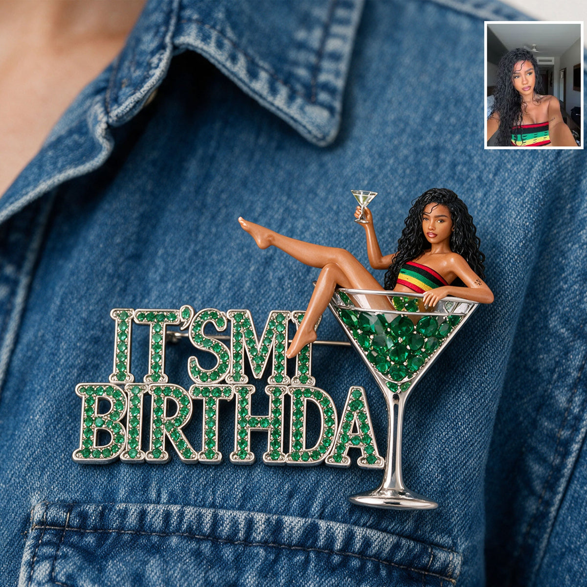C'est mon anniversaire - Femme blonde d'anniversaire Pin émaillé en relief 3D