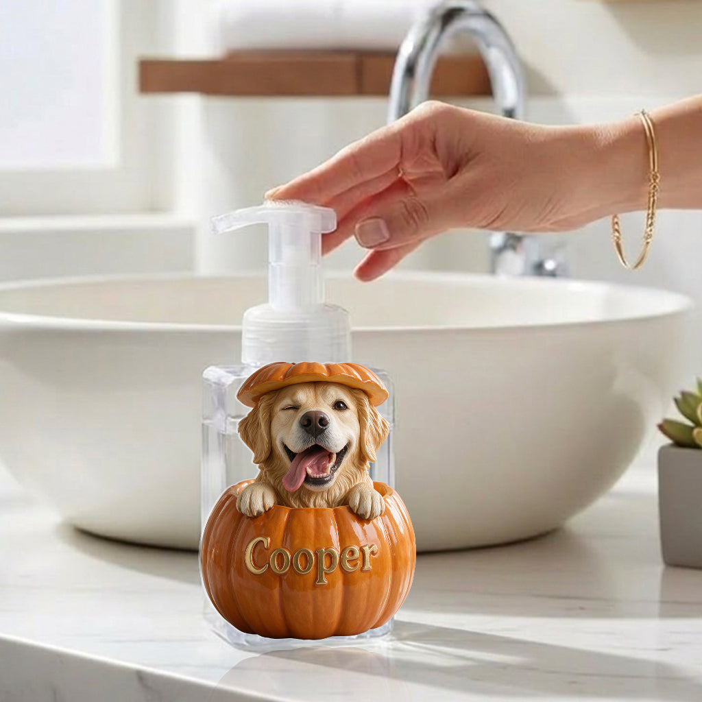 Personalized Welsh Corgi Pumpkin Peek-A-Boo Pump Dispenser Cute Fall Halloween Gift for Corgi Dog Lovers