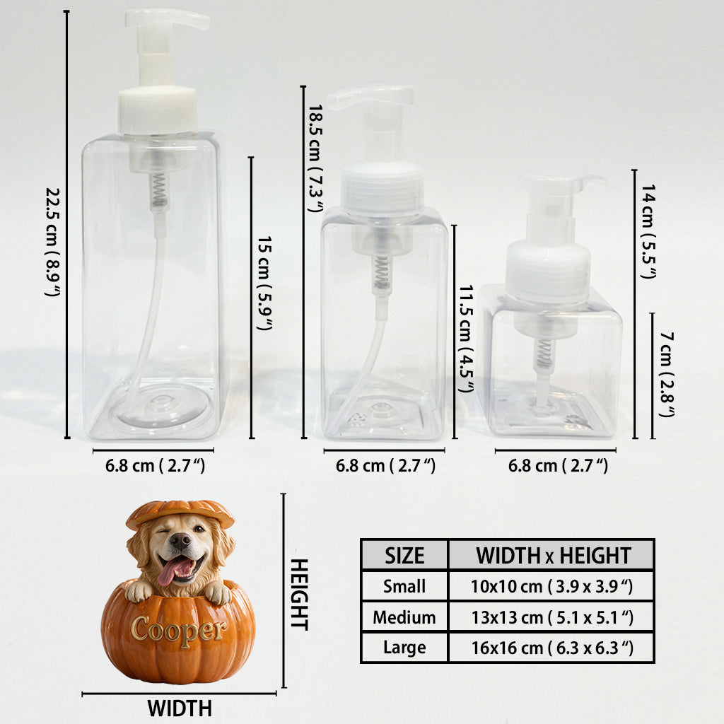 Personalized Black and White Border Collie Pumpkin Peek-A-Boo Soap Pump Dispenser, Cute Fall Dog Lover Home Decor Gift