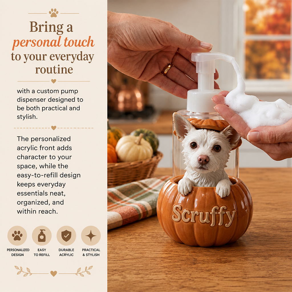 Personalized Black Labrador Retriever Puppy Pumpkin Peek-a-Boo Soap Pump Dispenser Cute Fall Dog Lover Home Decor Gift