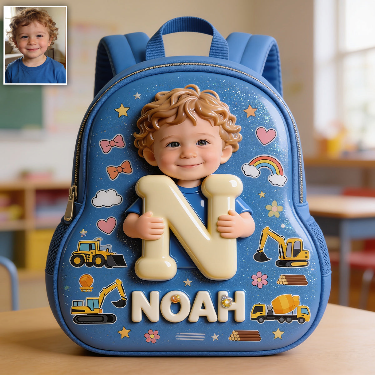 Personalized 3D Cute Baby Girl Pink Backpack Custom Name Gift for Toddler Little Girl Back to School Daycare