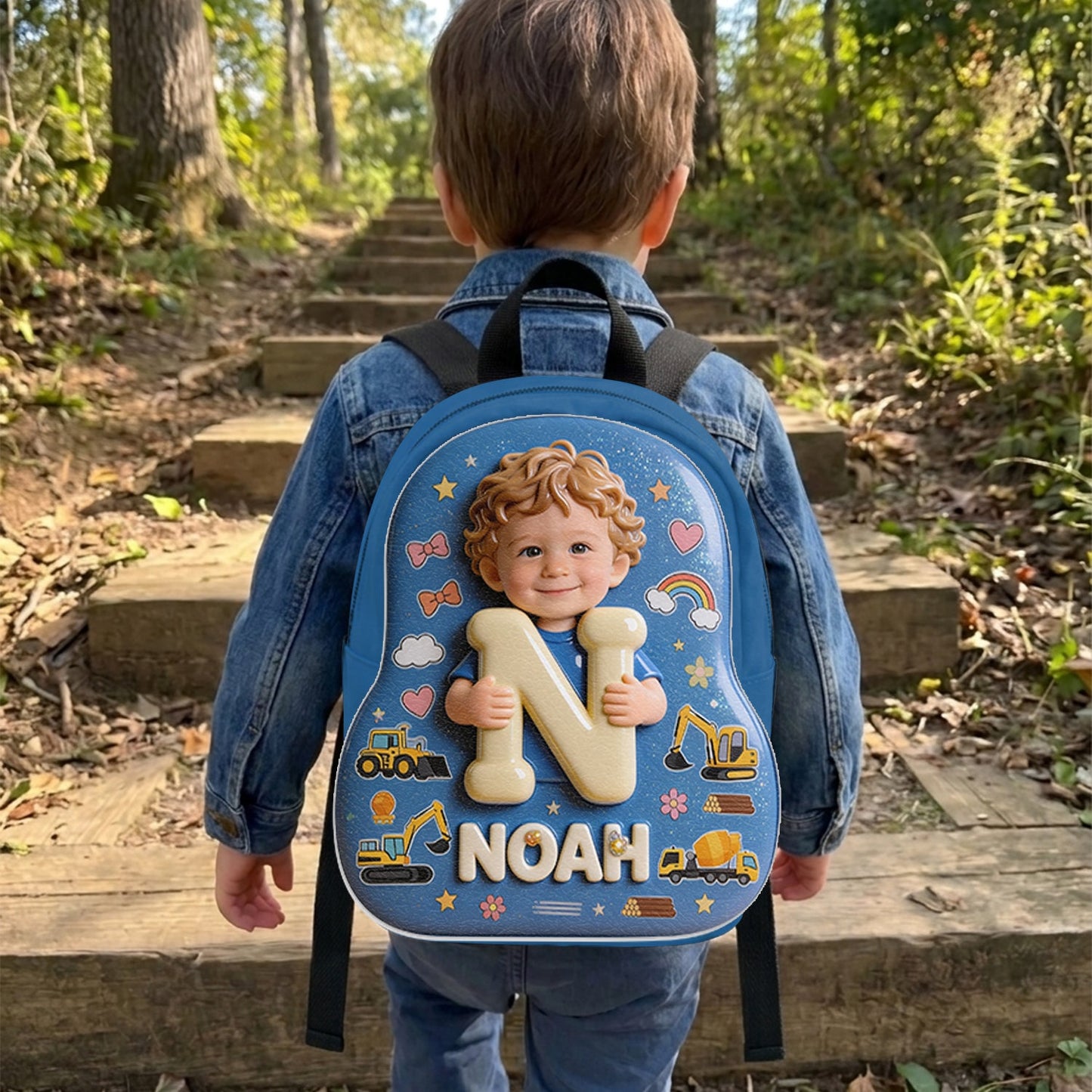 Personalized 3D Cute Baby Girl Pink Glitter Backpack Custom Name Back to School Gift for Toddler Girls