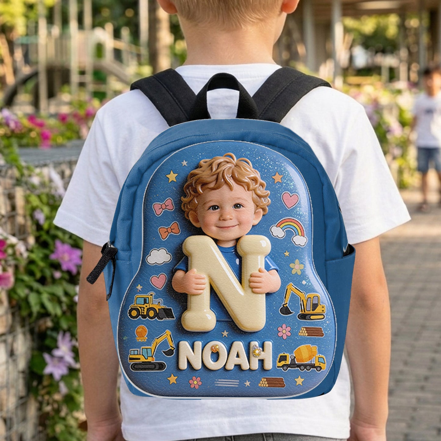 Personalized 3D Cute Baby Girl Pink Glitter Backpack Custom Name Back to School Gift for Toddler Girls