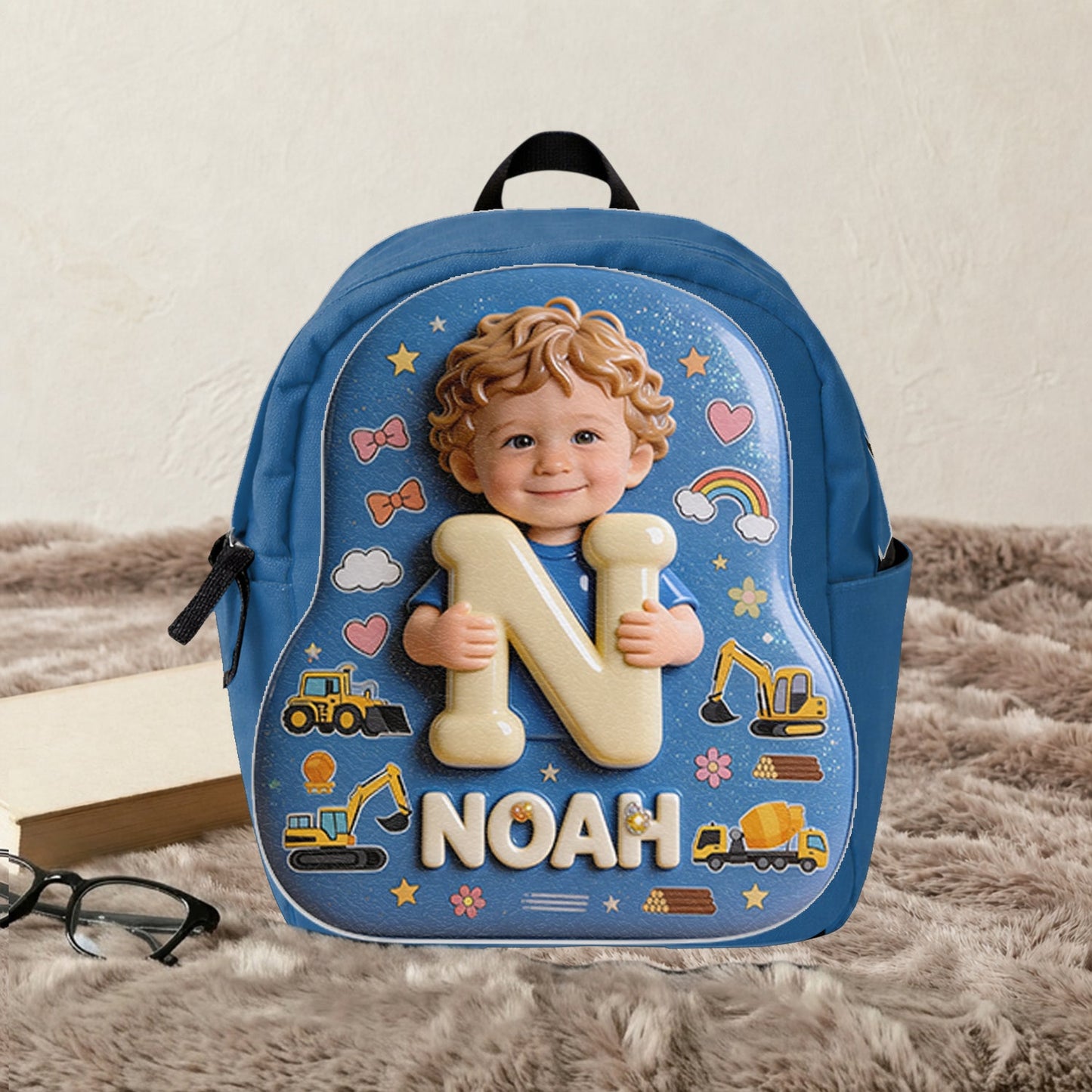 Personalized 3D Cute Baby Girl Pink Backpack Custom Name Gift for Toddler Little Girl Back to School Daycare