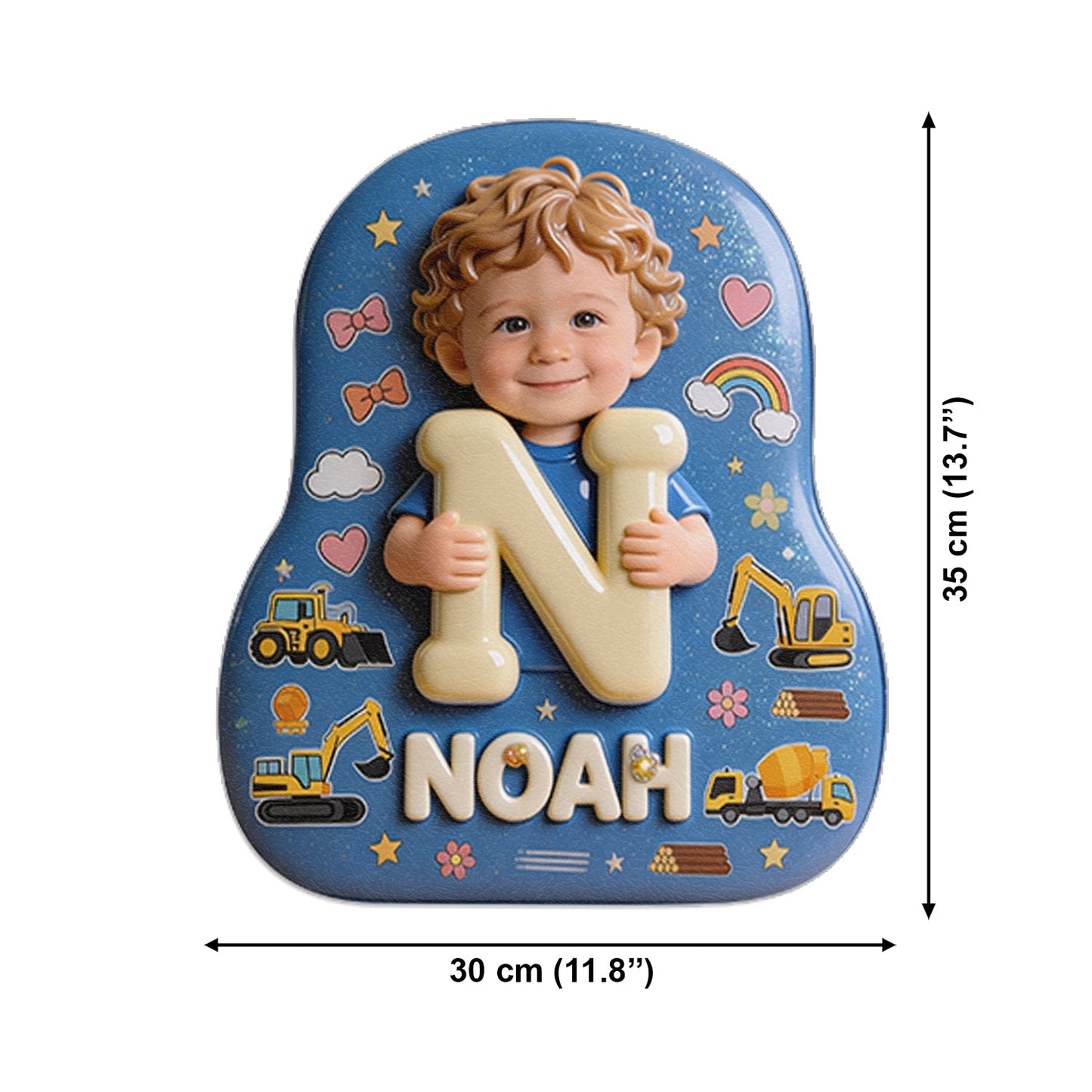 Personalized 3D Latin Baby Girl Custom Name Backpack, Glitter Toddler Preschool Bag Gift for Little Girls