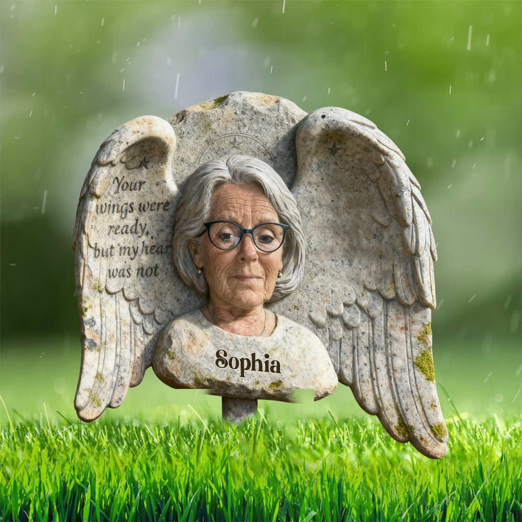 Personalized Child Memorial Angel Acrylic Garden Plaque 'Your Wings Were Ready' Bereavement Remembrance Keepsake Gift
