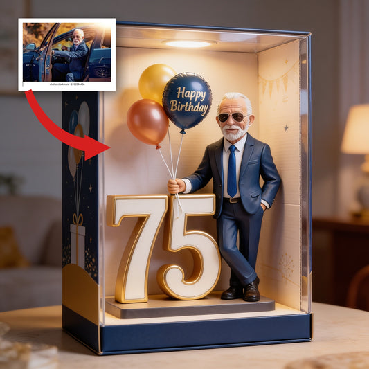 Plaque Acrylique Personnalisée pour le 75ème Anniversaire d'un Homme Âgé