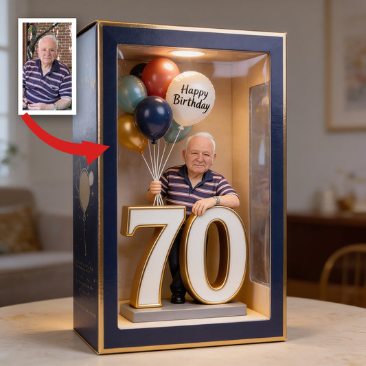 Plaque Acrylique Personnalisée pour le 70ème Anniversaire, Cadeau Souvenir pour Papa Grand-Père