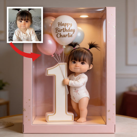 Plaque Acrylique Personnalisée pour le 1er Anniversaire de Bébé, Thème Ballon