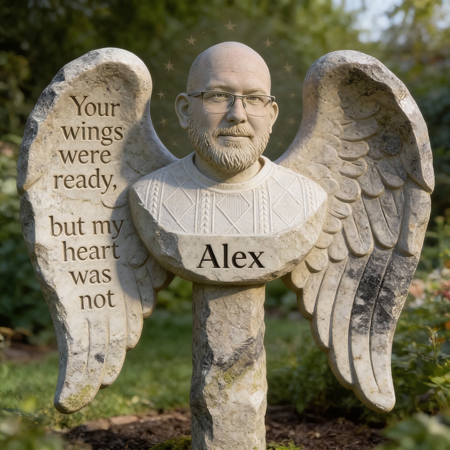 Personalized Man Memorial Acrylic Garden Plaque 'Your Wings Were Ready' Bereavement Remembrance Sympathy Gift