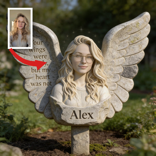 Plaque de jardin en acrylique personnalisée pour fille, ange mémorial