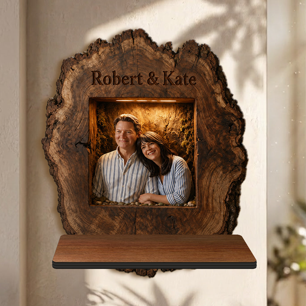 Personalized Rustic LGBTQ Couple Wooden Floating Shelf, Custom Gay Couple Gift for Home Decor, Anniversary or Housewarming