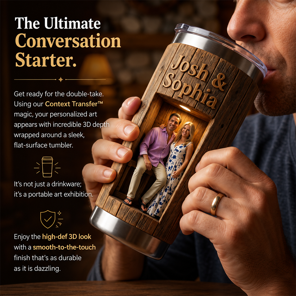 Personalized Rustic 3D Young Black Couple Selfie Tumbler - 'You & Me We Got This' Romantic Custom Couple Anniversary Gift