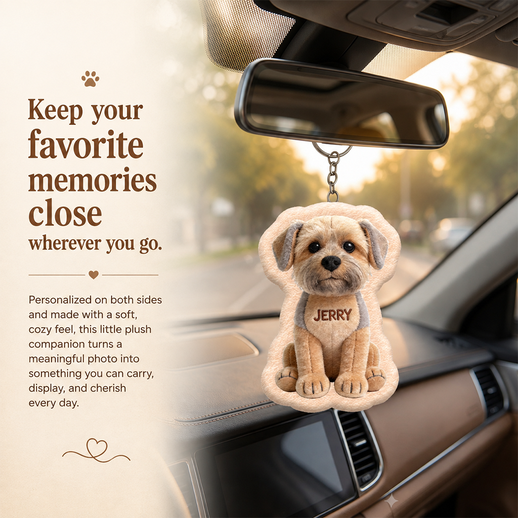 Personalized Fluffy Shih Tzu Plush Keychain - Custom Dog Lover Gift, Always By My Side Everyday Accessory