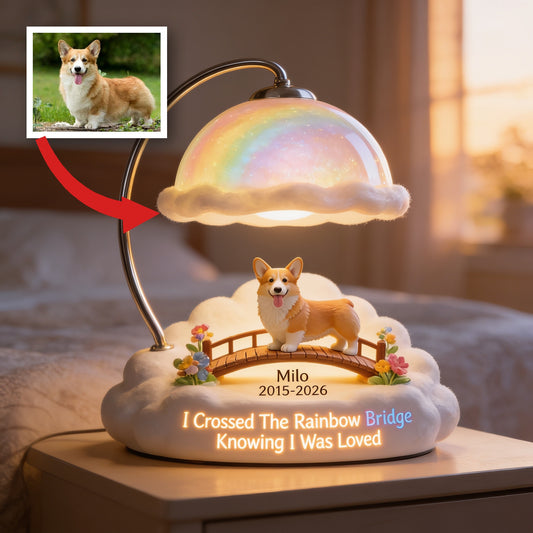 Lampe de Nuit LED Acrylique Personnalisée Corgi Gallois Tan en Souvenir