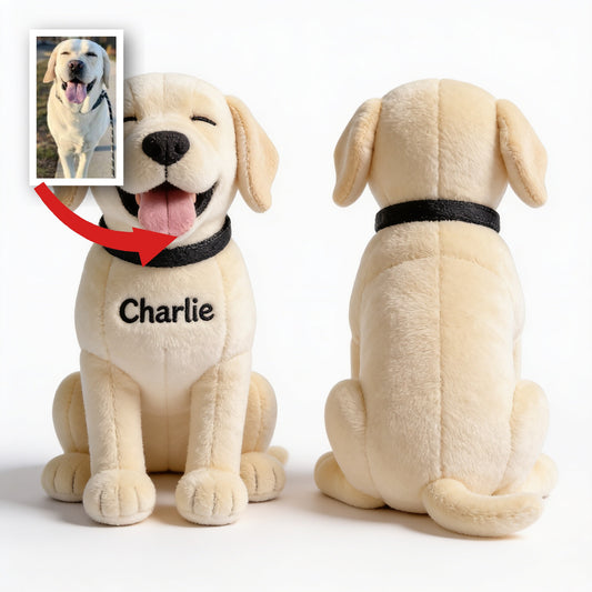 Porte-clés en peluche Labrador Retriever souriant personnalisé, cadeau sur mesure pour les amoureux des chiens