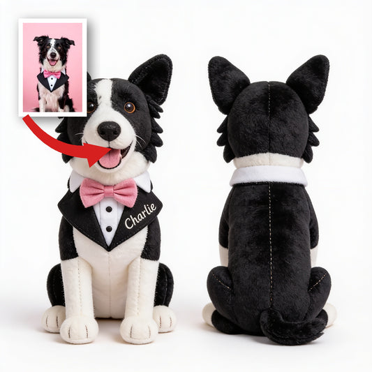 Porte-clés en peluche Border Collie personnalisé, cadeau pour amoureux des chiens