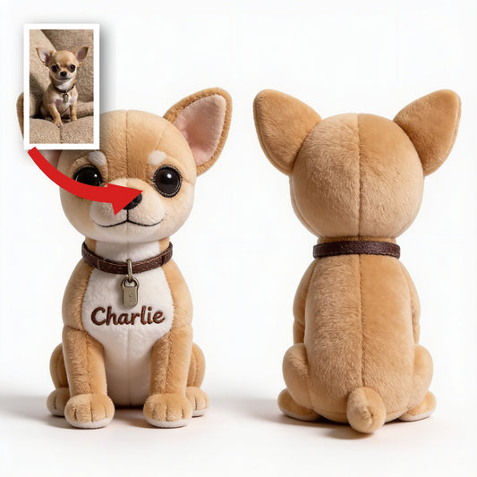 Porte-clés en peluche Chihuahua personnalisé, cadeau accessoire avec nom pour les amoureux des Chihuahuas