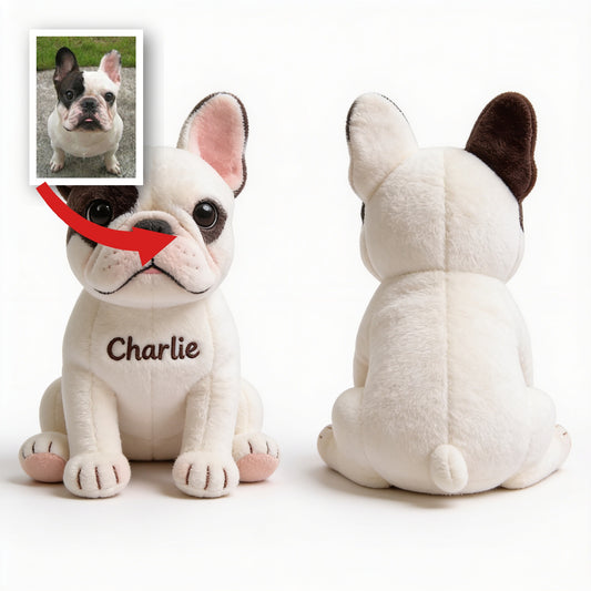 Mignon porte-clés en peluche Bulldog Français personnalisé, cadeau charmant avec nom pour amoureux des chiens