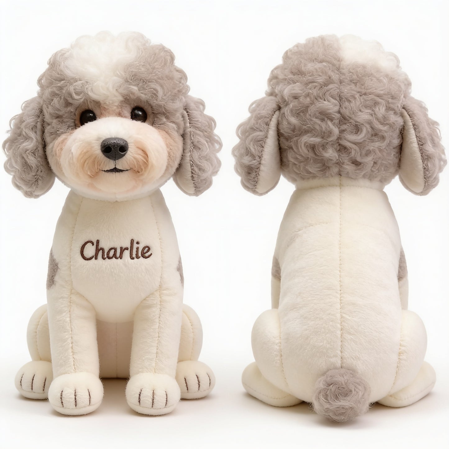 Personalized Fluffy Curly Poodle Plush Keychain - Custom Dog Lover Pet Owner Keepsake Accessory Gift