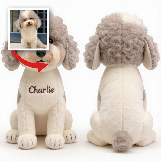 Porte-clés en peluche poodle curly personnalisé - Cadeau pour amoureux des chiens