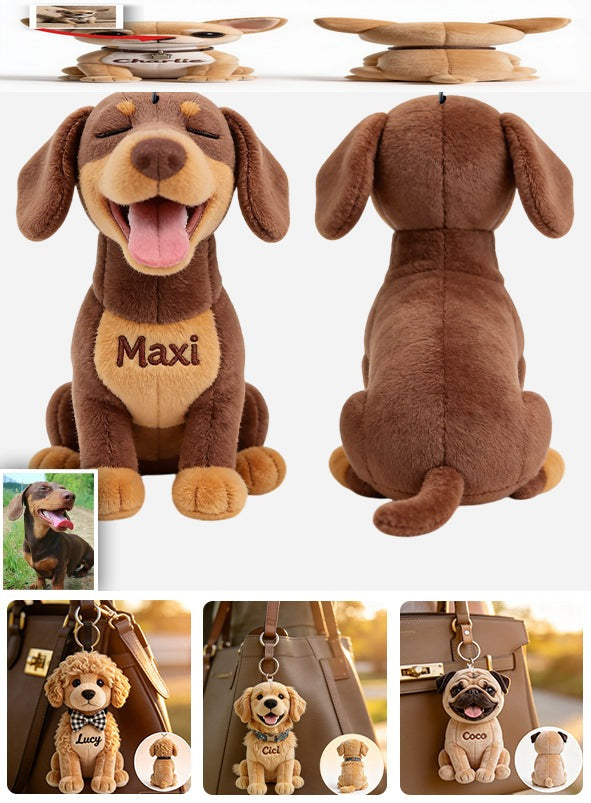 Personalized Black & Tan Rottweiler Plush Keychain, Custom Gift for Rottweiler Owners Pet Keepsake Accessory