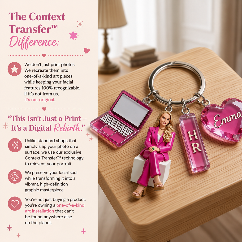 Personalized Adult Man Coworker Keychain, Custom Office Staff Appreciation Gift With Themed Acrylic Charms