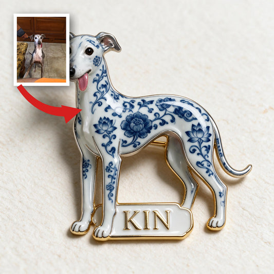 Épinglette en Émail 3D Personnalisée avec Motif Porcelaine, Cadeau pour Amoureux des Chiens