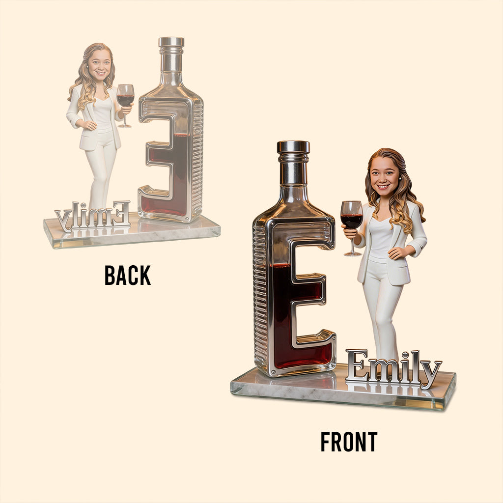 Personalized Wine Loving Grandma Custom Shaped Acrylic Plaque - Unique Mother's Day Gift Kitchen Bar Desk Decor