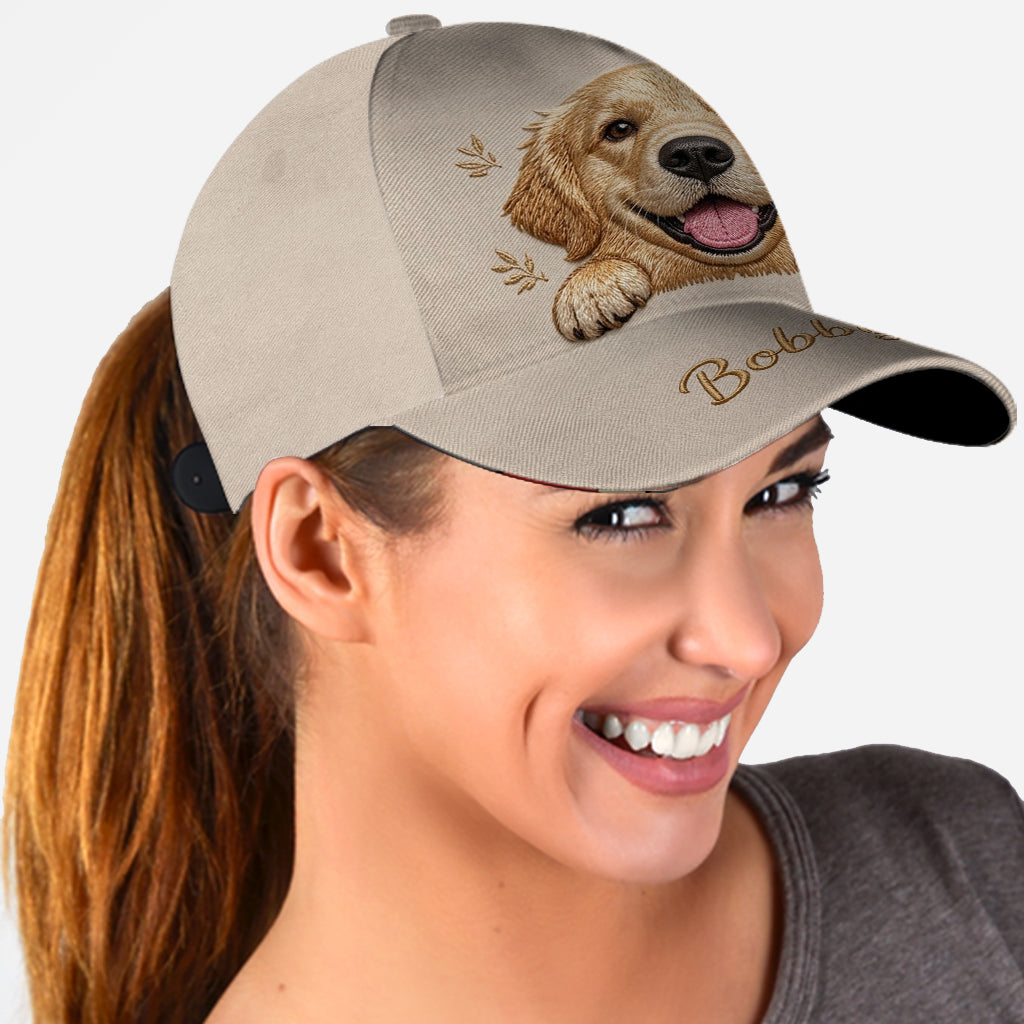 Personalized Embroidered Style Peeking Brown Poodle Classic Cap, Custom Gift for Poodle Lovers and Pet Owners
