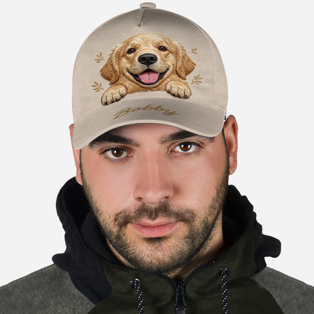 Personalized Cute Fluffy Shih Tzu Pink Bow Classic Cap, Custom Hat Gift for Shih Tzu Dog Mom and Pet Owners