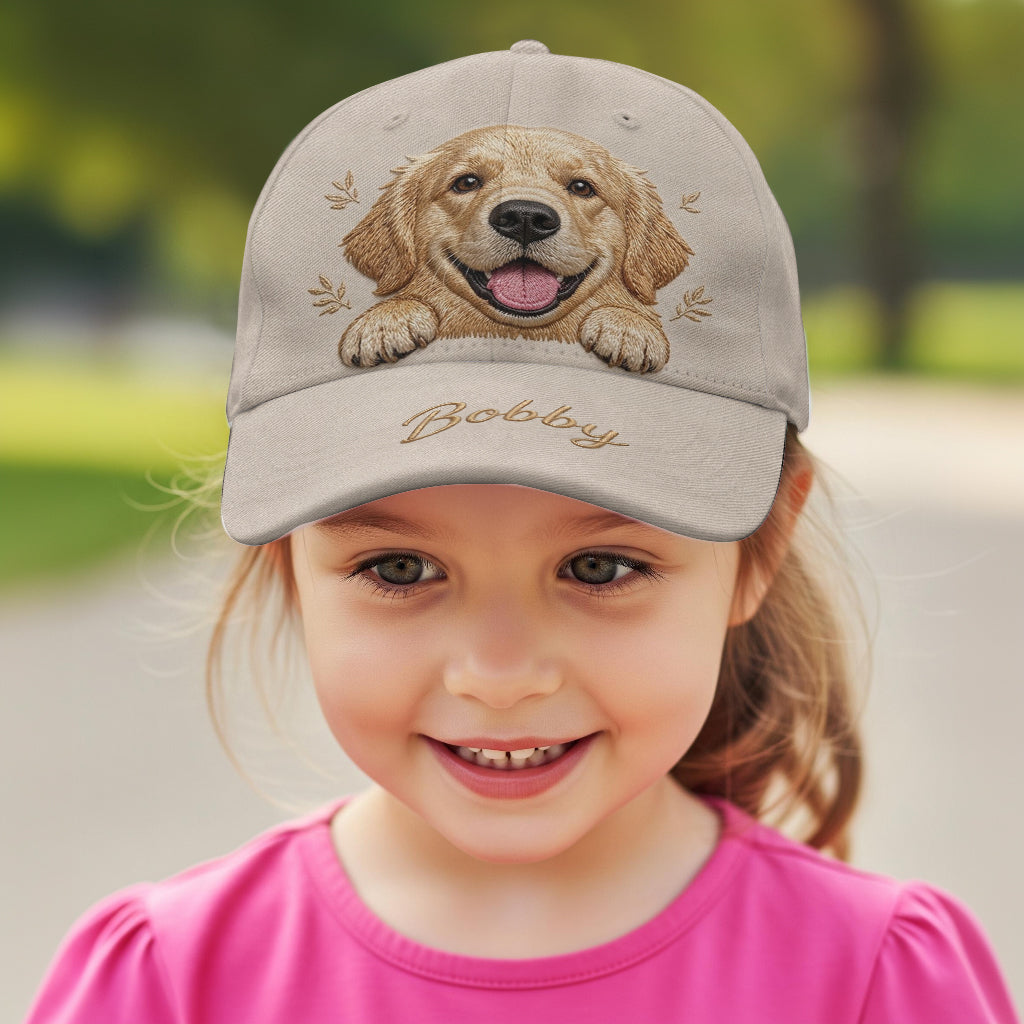 Personalized Peeking Yellow Labrador Retriever Classic Cap - Unique Custom Gift for Labrador Dog Owners