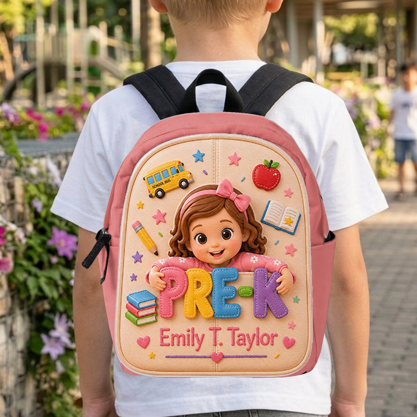 Cute 3D Curly Haired Little Black Girl Personalized Pre-K Backpack, Perfect Back To School Gift For Kids