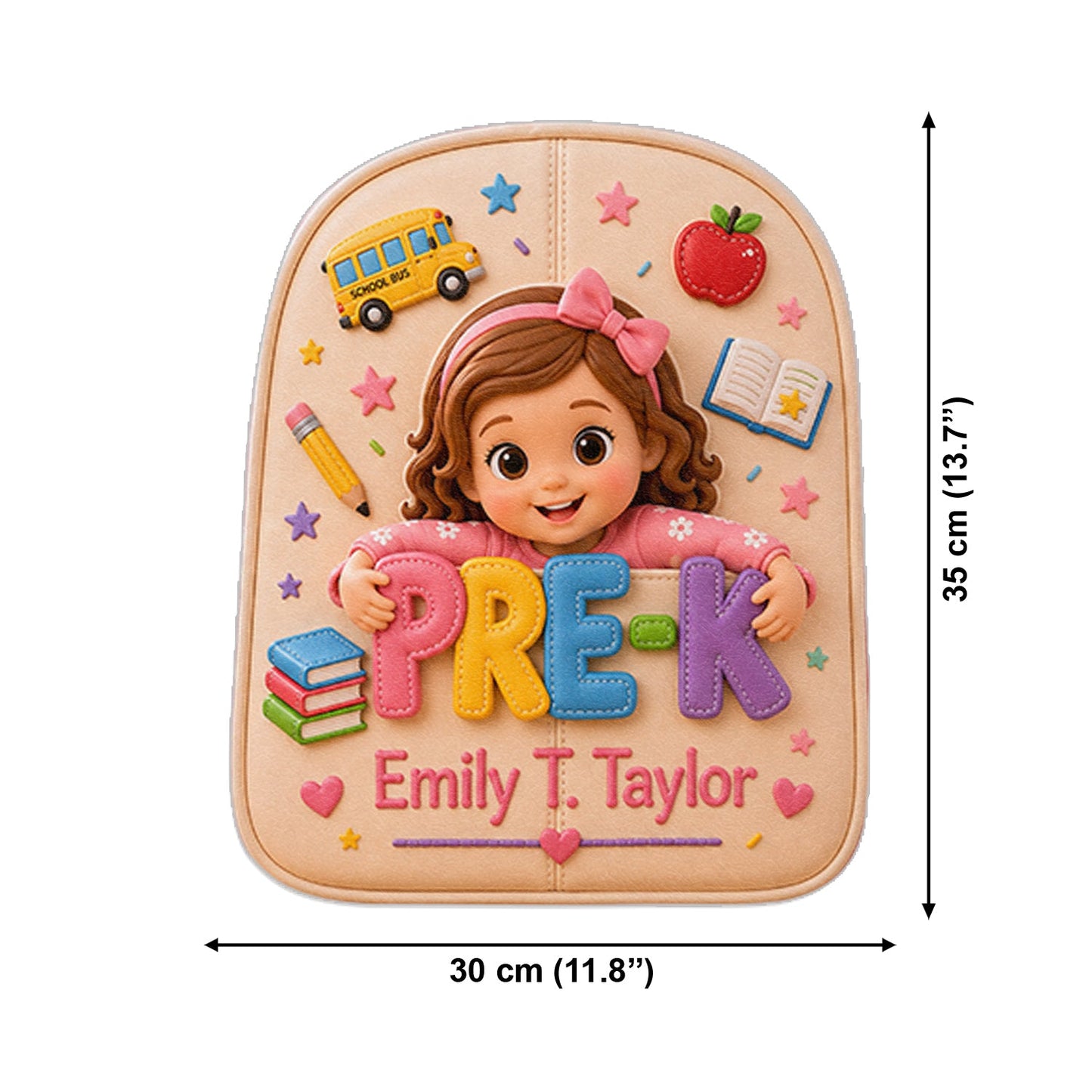 Personalized 3D Curly Haired Little Latina Boy Backpack, Cute Pre-K Back To School Gift For Preschool Kids