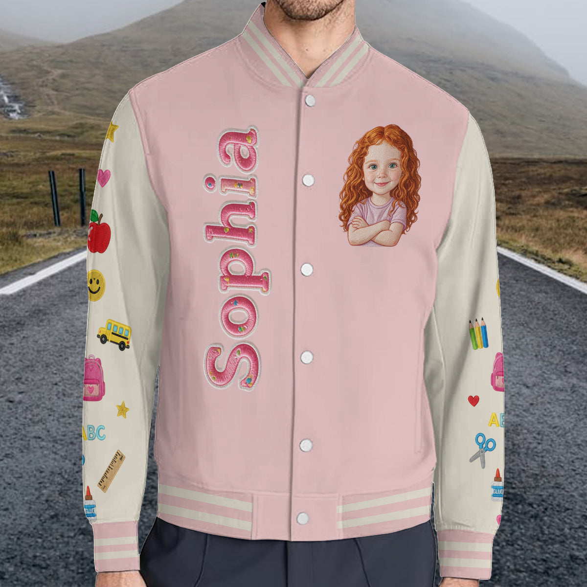 Personalized Little Latina Boy Back to School Varsity Jacket Custom Photo Name Grade First Day of School Kids Gift