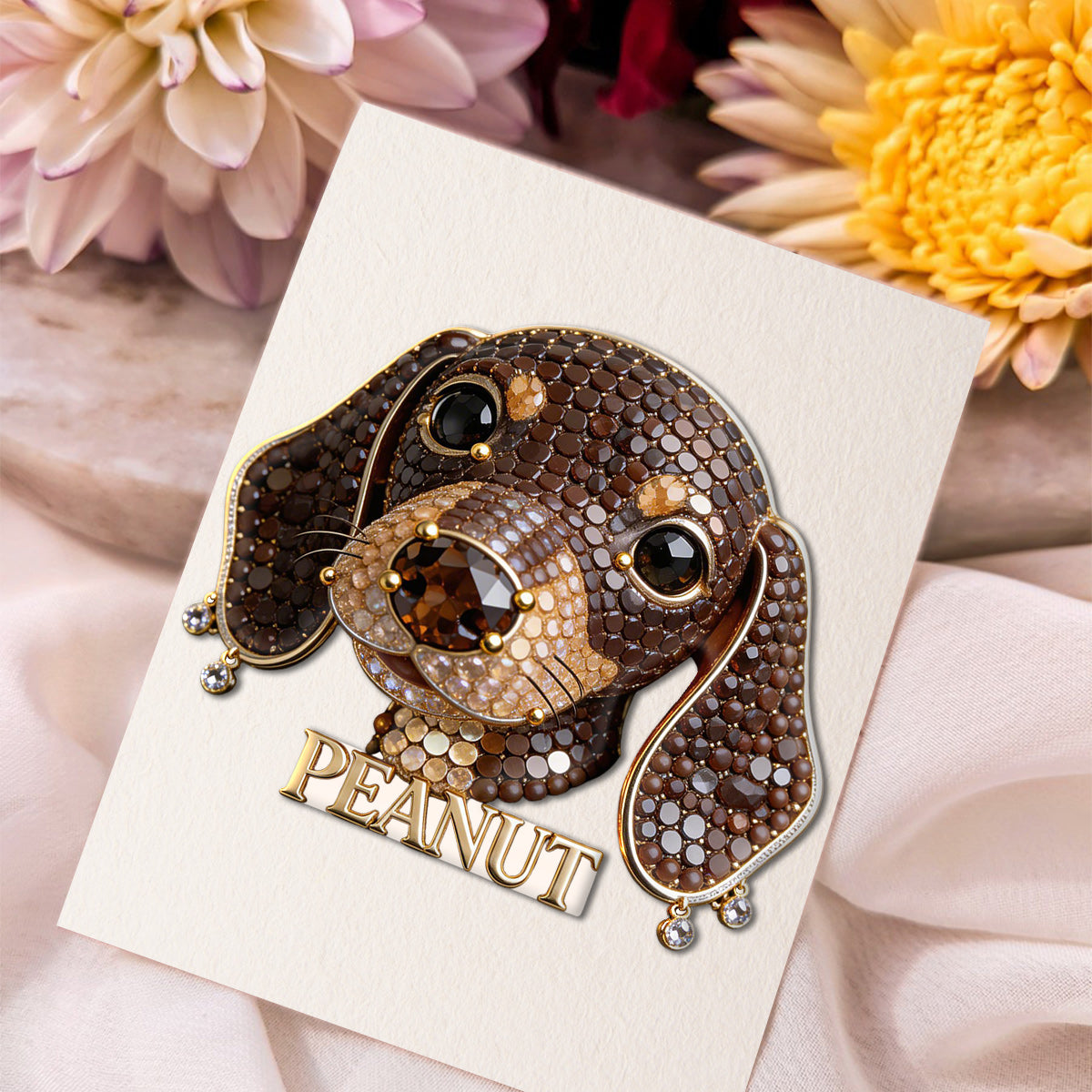 Personalized Sparkling White Maltese Dog Enamel Pin, Unique Custom Gift For Maltese Owners And Pet Lovers