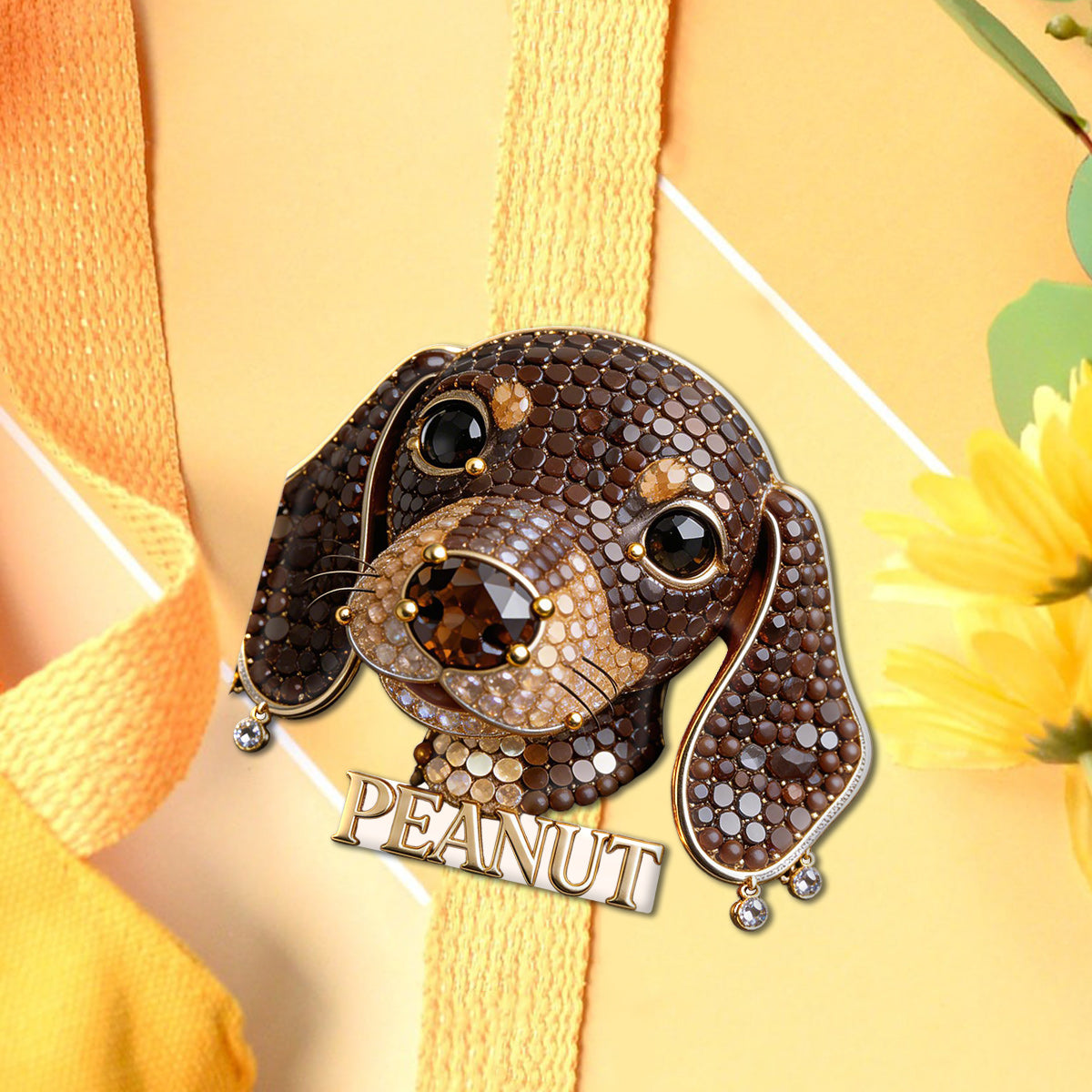 Personalized Jeweled Border Collie Enamel Pin, Unique Custom Gift for Pet Lovers Dog Owner Jacket Backpack Accessory