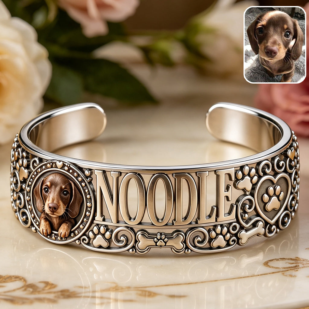 Bracelet en Cuir Personnalisé pour Poodle Toy, Bijou pour Animaux avec Nom Personnalisé