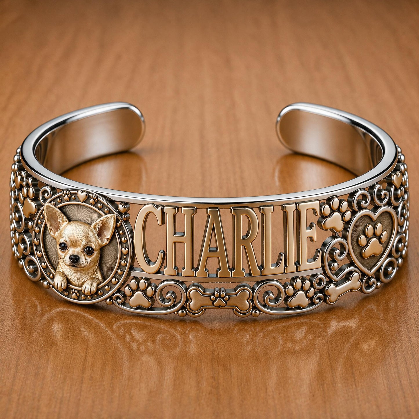 Bracelet en Aluminium Personnalisé pour Chihuahua - Cadeau pour Amateurs