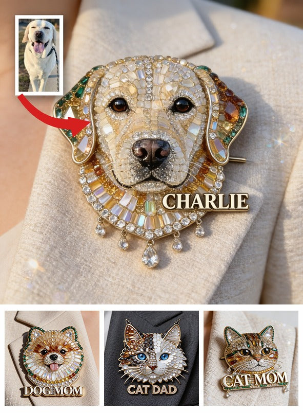 Personalized Jeweled Giant Great Dane Dog Pin, Unique Custom Gift for Pet Lovers, Jacket Backpack Decor Accessory