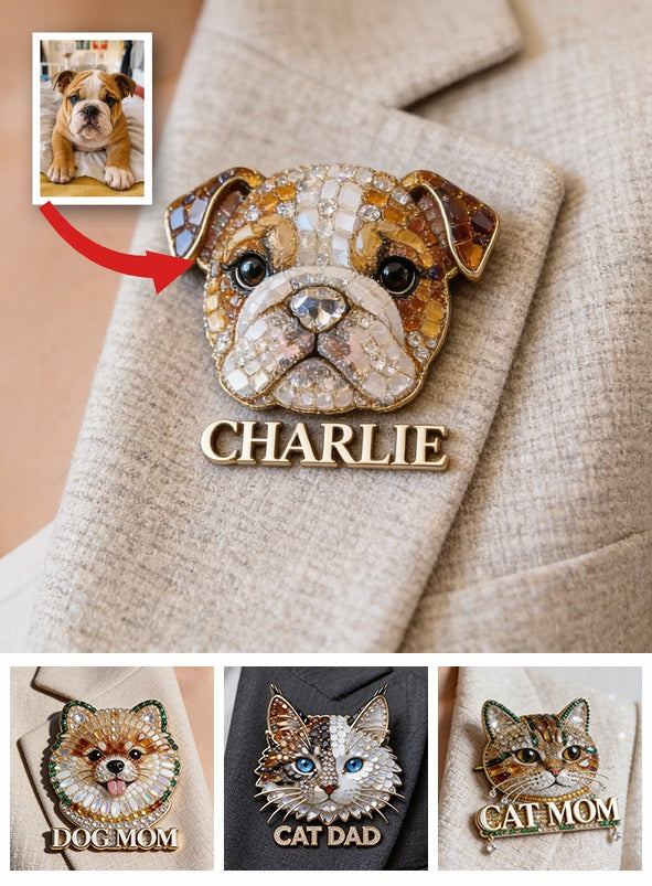 Épinglette Personnalisée Bulldog Anglais Étincelante, Cadeau Unique pour Propriétaires de Bulldogs et Amoureux des Animaux