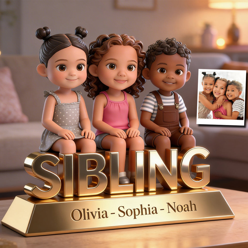 Plaque Acrylique Personnalisée en Forme Unique Sibling Forever, Cadeau Mémorable pour Enfants